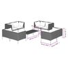 vidaXL 9 Piece Garden Lounge Set with Cushions Poly Rattan Dark Grey