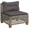 vidaXL 9 Piece Garden Sofa Set with Cushions Grey Poly Rattan