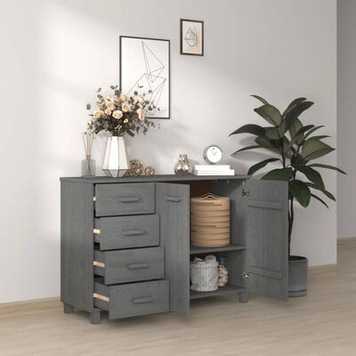 vidaXL Sideboard HAMAR Dark Grey 113x40x80 cm Solid Wood Pine, dark grey vidaXL Sideboard HAMAR Dark Grey 113x40x80 cm Solid Wood Pine