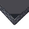 vidaXL Garden Table Black 240x90x74 cm Poly Rattan and Glass