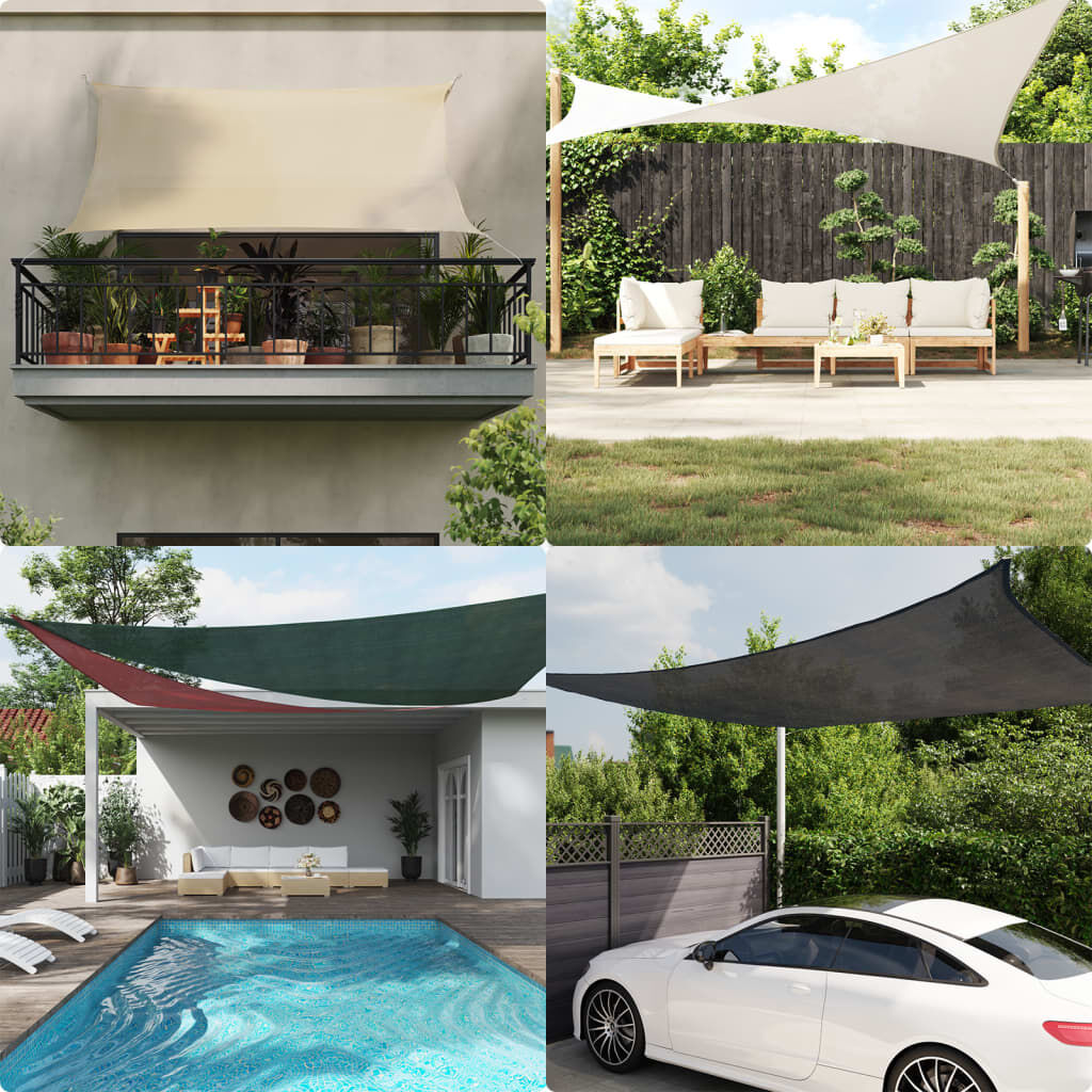 vidaXL Sunshade Sail HDPE Rectangular 4x6 m Cream