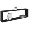 vidaXL Wall Cube Shelf 2 pcs Black 100x15x30 cm Engineered Wood
