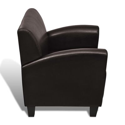 vidaXL Sofa Chair Dark Brown Faux Leather, dark brown vidaXL Sofa Chair Dark Brown Faux Leather