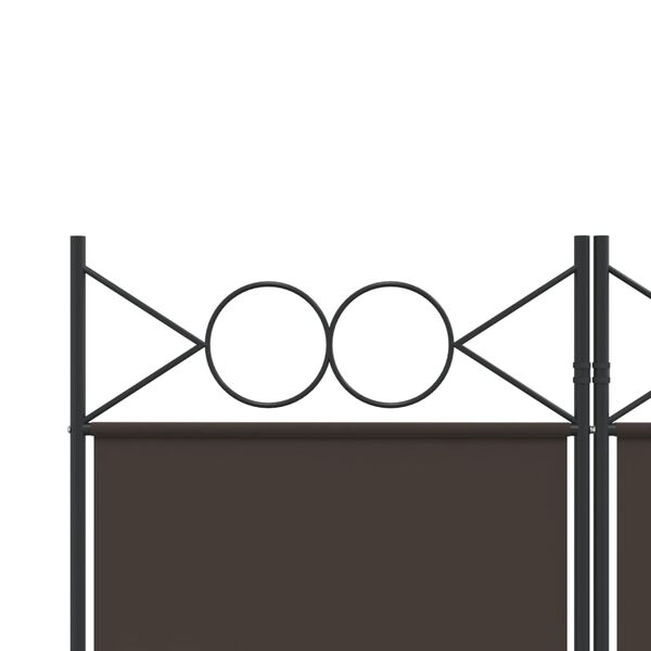 vidaXL 5-Panel Room Divider Brown 200x220 cm Fabric