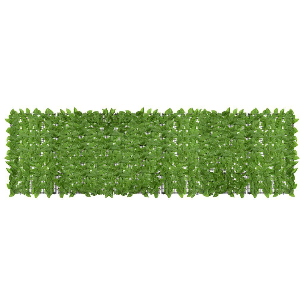 vidaXL Balcony Screen with Green Leaves 300x100 cm