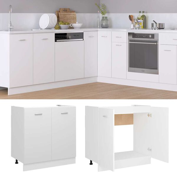 vidaXL Sink Bottom Cabinet Lyon White 80x46x81.5 cm Engineered Wood