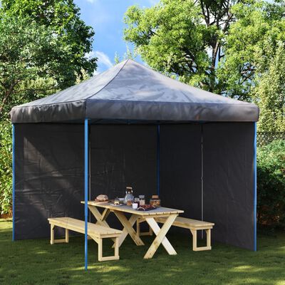 vidaXL Party Tent Sidewall 2 pcs with Zipper PE Anthracite