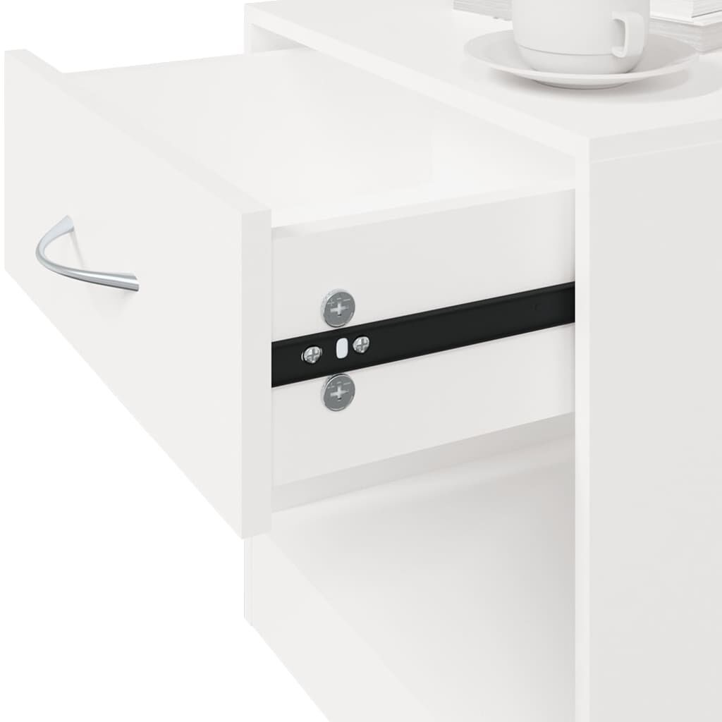 vidaXL Nightstand 2 pcs with Drawer White