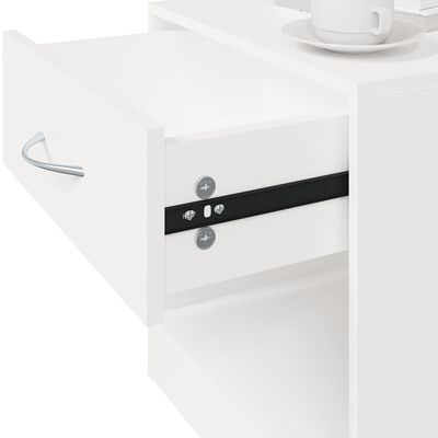 vidaXL Nightstand 2 pcs with Drawer White, white vidaXL Nightstand 2 pcs with Drawer White