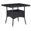 vidaXL 5 Piece Garden Dining Set Black Poly Rattan and Acacia Wood