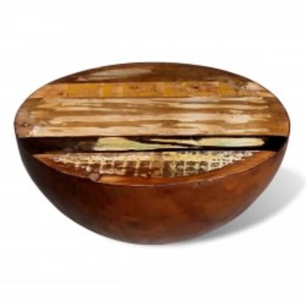 vidaXL Bowl-shaped Coffee Table Ø50x24.5 cm Solid Wood Reclaimed