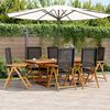 vidaXL 7 Piece Garden Dining Set Black Poly Rattan and Solid Wood