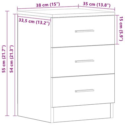 vidaXL Bedside Cabinet Sonoma Oak 38x35x56 cm Engineered Wood, sonoma oak vidaXL Bedside Cabinet Sonoma Oak 38x35x56 cm Engineered Wood