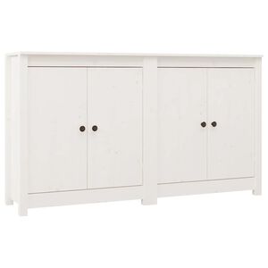 vidaXL Sideboards 2 pcs White 70x35x80 cm Solid Wood Pine