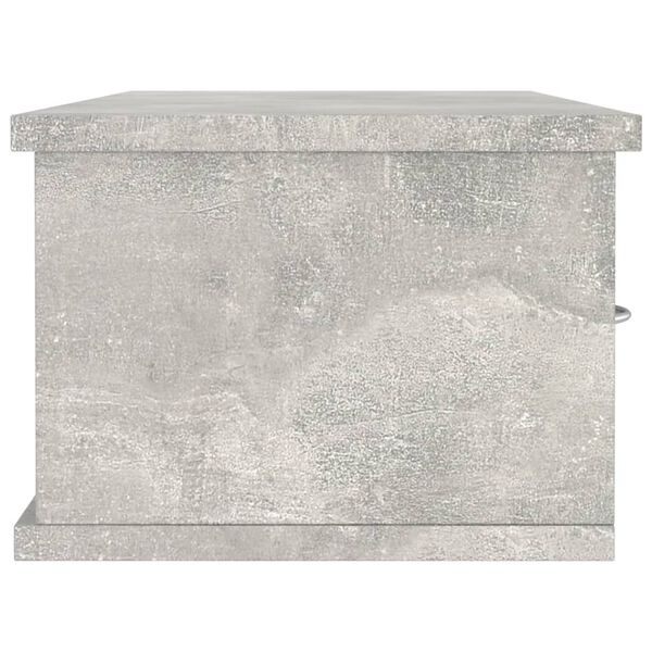 vidaXL Wall-mounted Drawer Shelf Concrete Grey 88x26x18.5 cm Engineered Wood