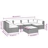 vidaXL 7 Piece Garden Lounge Set with Cushions Poly Rattan Grey