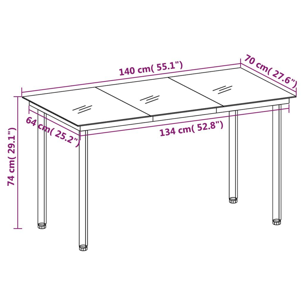 vidaXL 7 Piece Garden Dining Set Grey
