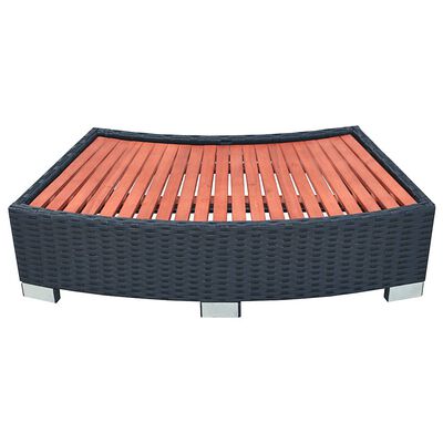 vidaXL Spa Step Poly Rattan 92x45x25 cm Black, black vidaXL Spa Step Poly Rattan 92x45x25 cm Black