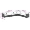 vidaXL 8 Piece Garden Lounge Set with Cushions Poly Rattan Grey