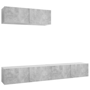 vidaXL 3 Piece TV Cabinet Set Concrete Grey Engineered Wood (801485+801485x2)