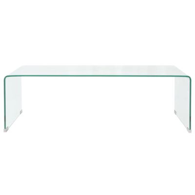 vidaXL Coffee Table Tempered Glass 98x45x30 cm Clear,  vidaXL Coffee Table Tempered Glass 98x45x30 cm Clear