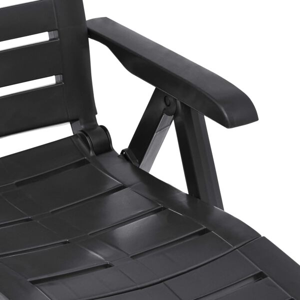 vidaXL Folding Sun Lounger Plastic Anthracite
