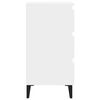vidaXL Bed Cabinet with Metal Legs 2 pcs White 40x35x69 cm