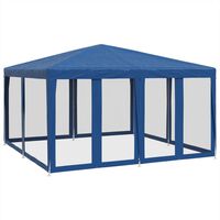 vidaXL Party Tent with 8 Mesh Sidewalls Blue 4x4 m HDPE, blue vidaXL Party Tent with 8 Mesh Sidewalls Blue 4x4 m HDPE