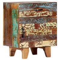 vidaXL Hand Carved Bedside Cabinet 40x30x50 cm Solid Reclaimed Wood,  vidaXL Hand Carved Bedside Cabinet 40x30x50 cm Solid Reclaimed Wood