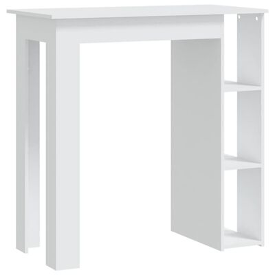 vidaXL Bar Table with Shelf White 102x50x103.5 cm Engineered Wood, white vidaXL Bar Table with Shelf White 102x50x103.5 cm Engineered Wood