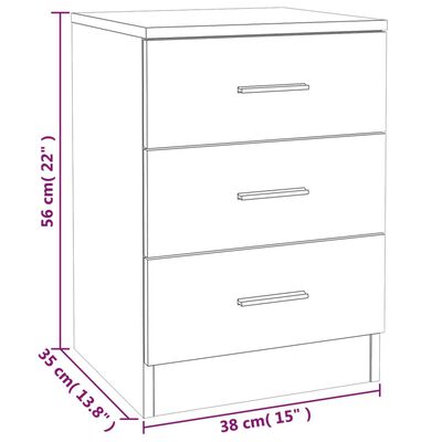 vidaXL Bedside Cabinets 2 pcs Brown Oak 38x35x56 cm Engineered Wood, brown oak vidaXL Bedside Cabinets 2 pcs Brown Oak 38x35x56 cm Engineered Wood