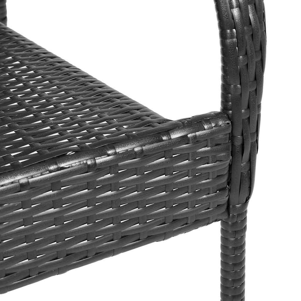 vidaXL Stackable Outdoor Chairs 2 pcs Poly Rattan Black