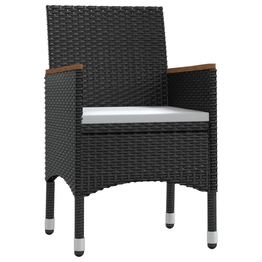 vidaXL 5 Piece Garden Dining Set with Cushions Black