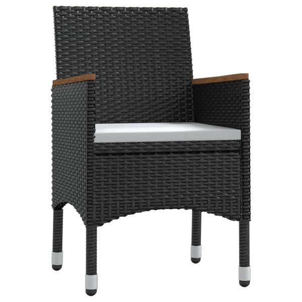 vidaXL 5 Piece Garden Dining Set with Cushions Black