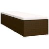 vidaXL Sun Lounger with Cushion and Tea Table Poly Rattan Brown