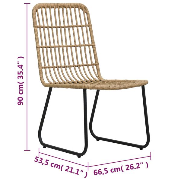 vidaXL Garden Chairs 2 pcs Poly Rattan Oak