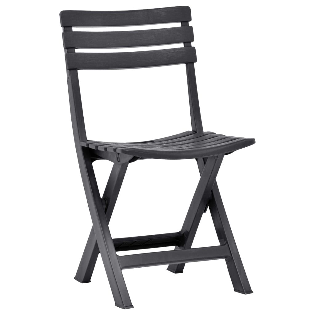 vidaXL Folding Garden Chairs 2 pcs Plastic Anthracite
