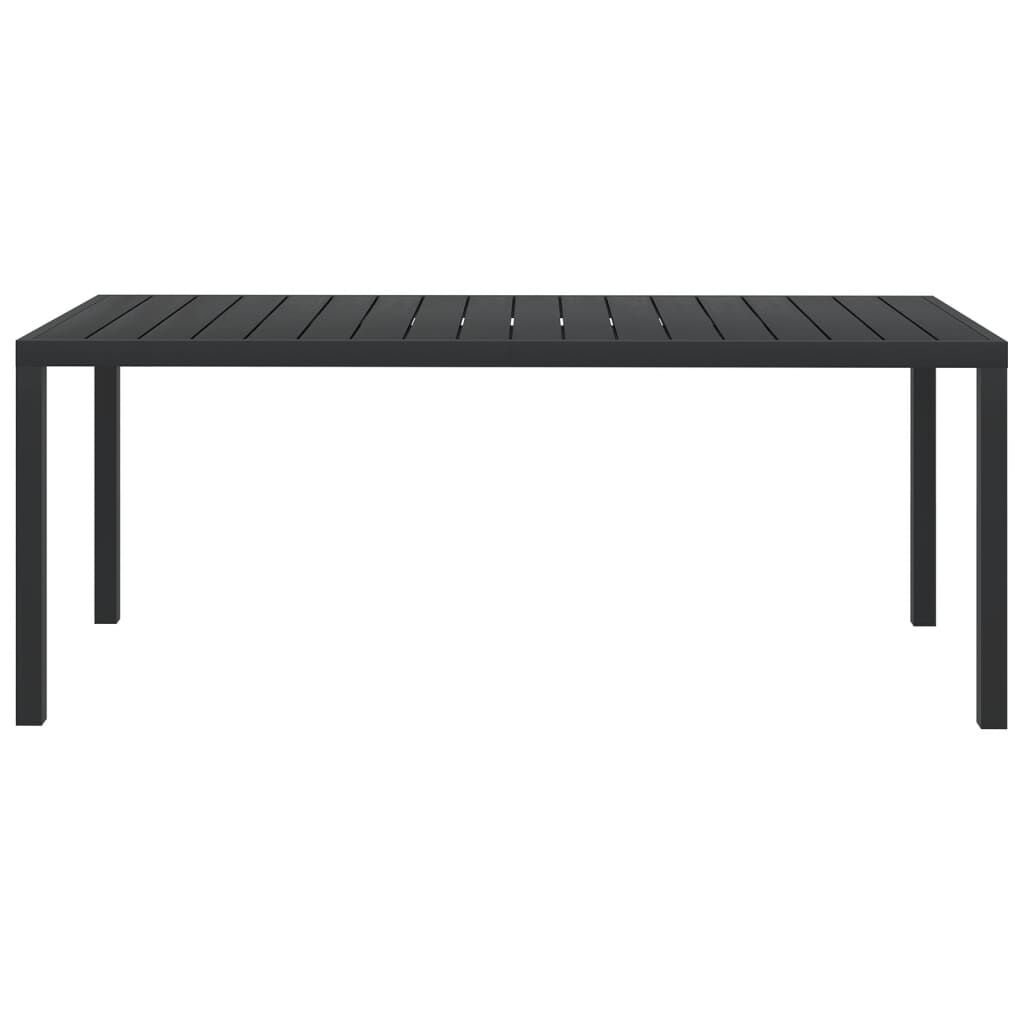 vidaXL Garden Table Black 185x90x74 cm Aluminium and WPC