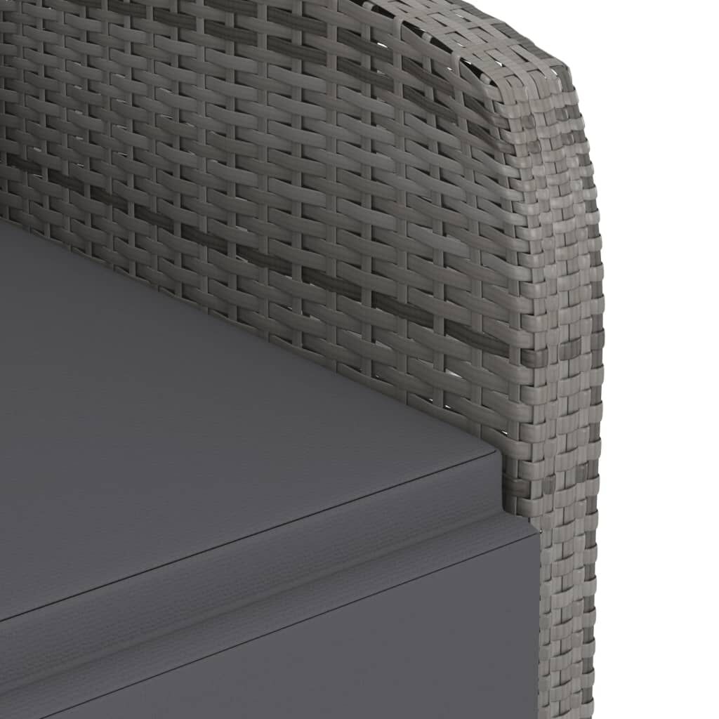 vidaXL 11 Piece Outdoor Dining Set with Cushions Poly Rattan Grey