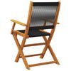 vidaXL Folding Garden Chairs 4 pcs Black Solid Wood Acacia