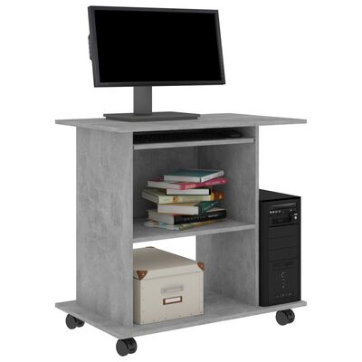 vidaXL Computer Desk Concrete Grey 80x50x75 cm Engineered Wood, concrete grey vidaXL Computer Desk Concrete Grey 80x50x75 cm Engineered Wood