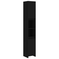 vidaXL Bathroom Cabinet Black 30x30x183.5 cm Engineered Wood, black vidaXL Bathroom Cabinet Black 30x30x183.5 cm Engineered Wood