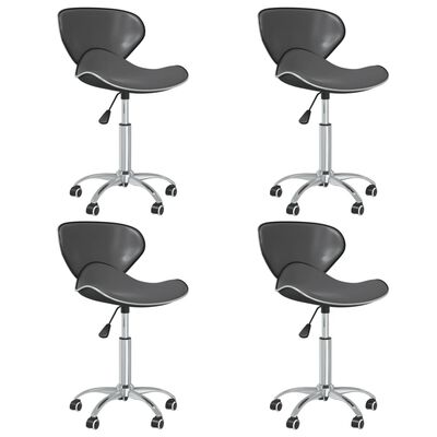 vidaXL Swivel Dining Chairs 4 pcs Grey Faux Leather, grey vidaXL Swivel Dining Chairs 4 pcs Grey Faux Leather