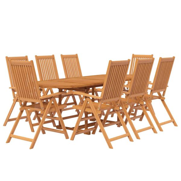 vidaXL 9 Piece Garden Dining Set Solid Wood Acacia 160-240 cm