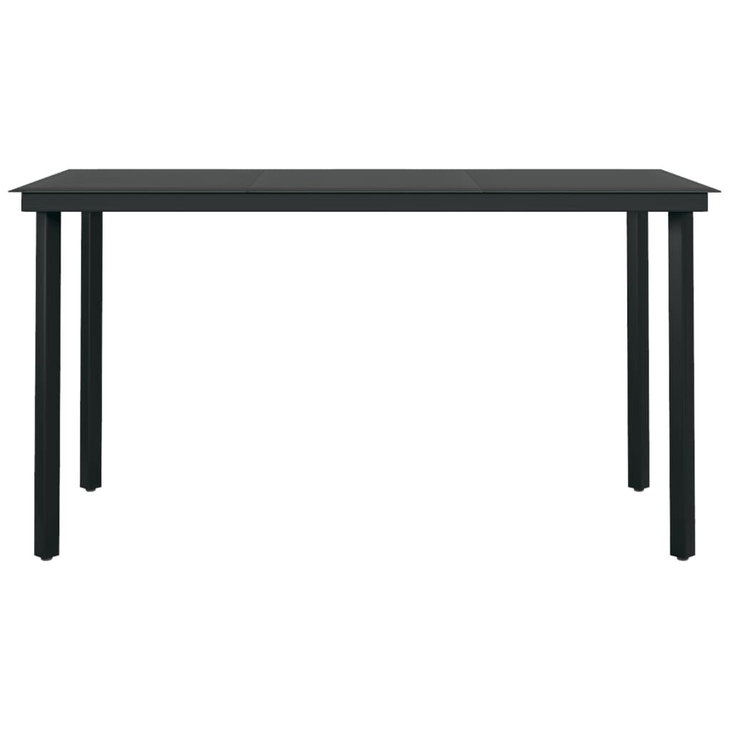 vidaXL 7 Piece Garden Dining Set Grey and Black