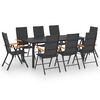 vidaXL 9 Piece Garden Dining Set Black and Brown