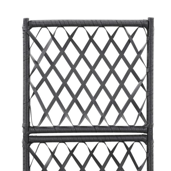 vidaXL Trellis Raised Bed with 1 Pot 30x30x107 cm Poly Rattan Black
