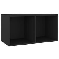 vidaXL Vinyl Storage Box Black 71x34x36 cm Engineered Wood, black vidaXL Vinyl Storage Box Black 71x34x36 cm Engineered Wood