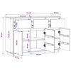 vidaXL Sideboard White 110x34x75 cm Solid Wood Pine