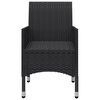 vidaXL 3 Piece Bistro Set Poly Rattan and Tempered Glass Black
